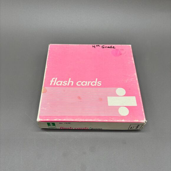 Vintage Ideal Flash Cards Division Set No. 7239 4th Grade Educational Math 1960s - Picture 1 of 5